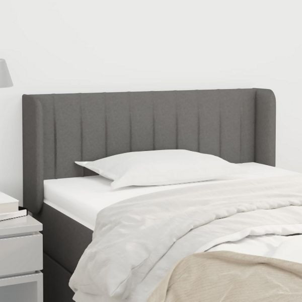 vidaXL Kopfteil mit Ohren Dunkelgrau 83x16x78/88 cm Stoff, 3118981