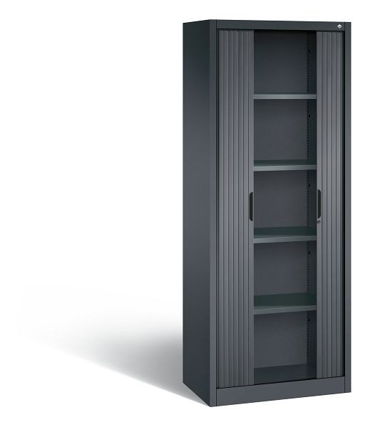 C+P Rollladenschrank Omnispace, H1980xB800xT420mm, Farbe: Schwarzgrau, Griffmulde, 5 OH, 3201-00 S10154