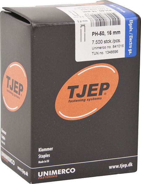 TJEP PH-50 16mm Klammer, verzinkt Box 7.500 Stück, Klammern, 841016