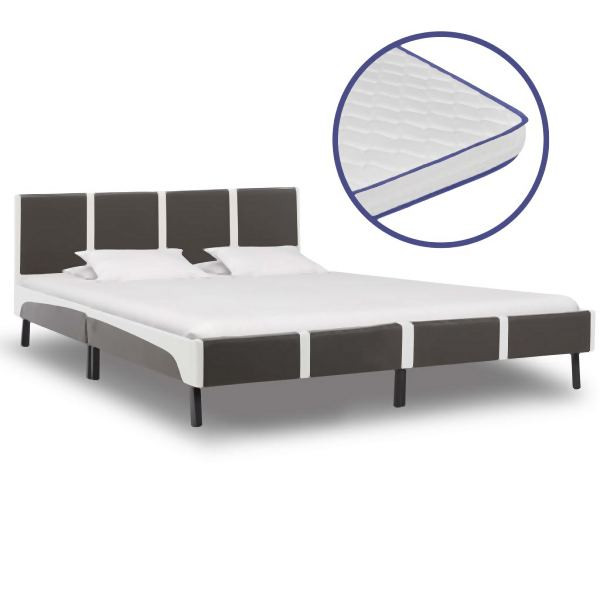 vidaXL Bett mit Memory-Schaum-Matratze Kunstleder 180x200cm, 277524