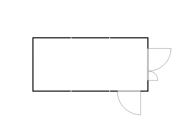FLADAFI Materialcontainer-Kombination MC 1360, verzinkt, zerlegt, ohne Boden, Doppelflügeltür (asymmetrisch) auf der 3 m Seite und Einflügeltür, F13630710