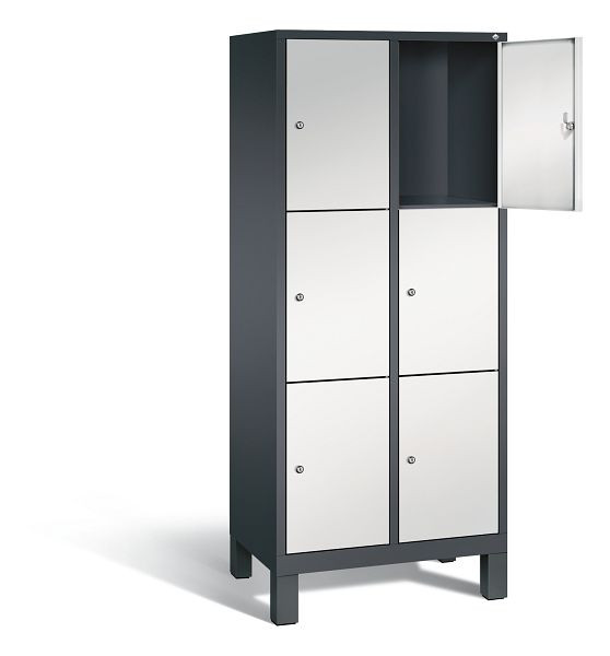 C+P Schließfachschrank Evolo, H1850xB810xT500mm, Farbe: Schwarzgrau / Lichtgrau, 48010-223 S10089