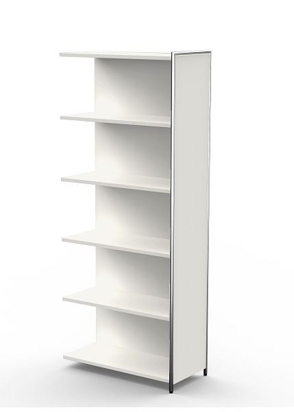 Kerkmann Anbauregal für 5 OH, Artline, B 780 x T 380 x H 1850 mm, Weiß, 13738210