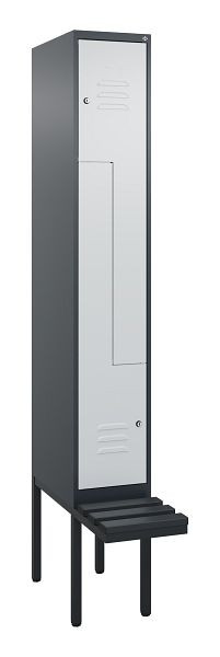 C+P Z-Spind Classic PLUS, Bank, 2 Abteile, 2120x300x815mm, 7016/7035, Zylinderschlösser, 0800437-102 S10058