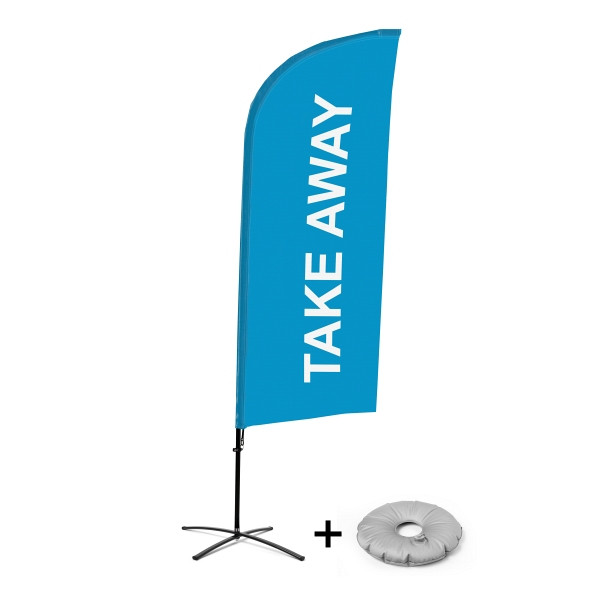 Showdown Displays Beachflag Alu Wind Komplett-Set Take Away Blau Kreuzständer, BFAW310-CB30-WB-I68