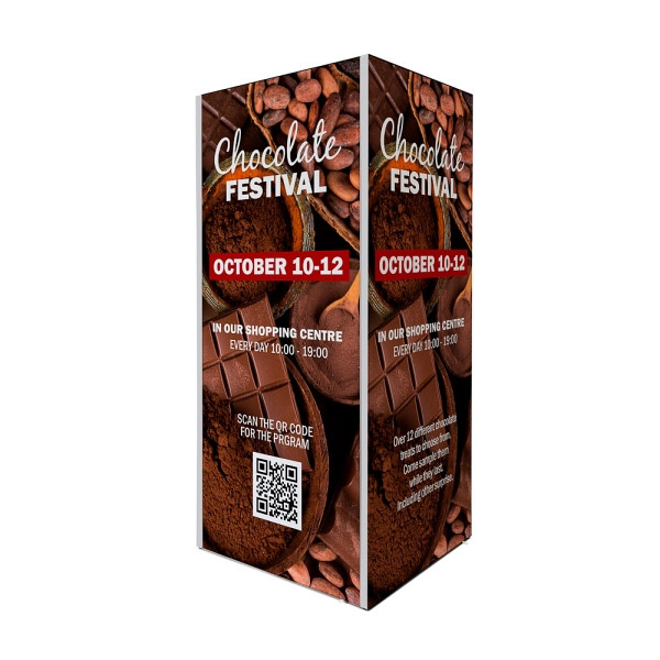 Showdown Displays Spannstoff-Rahmen Tower 850 x 910 x 2000mm, TFRTOWER85x200