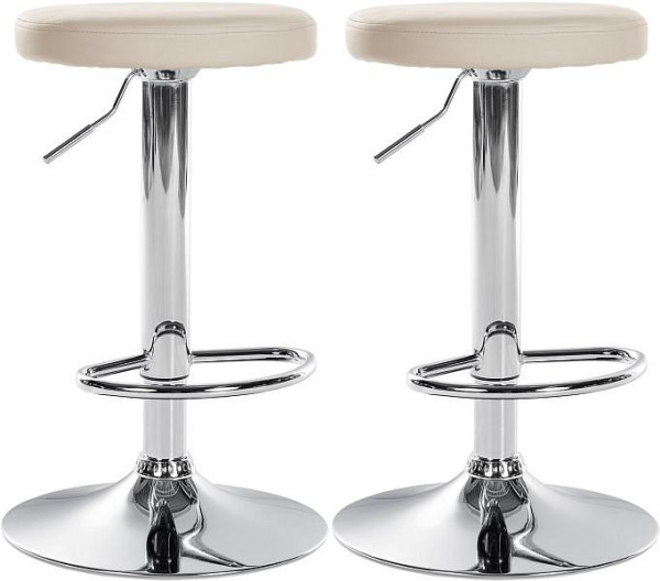 CLP Barhocker Ponte Kunstleder chrom, creme, VE: 2 Stück, 323487