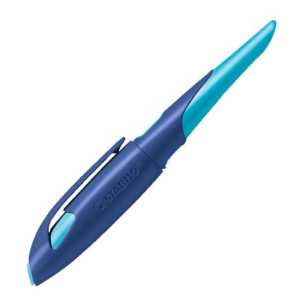STABILO Schulfüller EASYbirdy® - Rechtshänder Feder A, mitternachtsblau/azur, inkl. Patrone, 5014/4-41