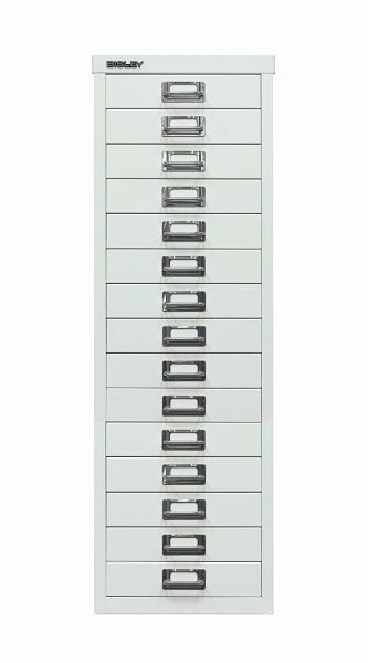 Bisley MultiDrawer, 39er Serie, DIN A4, 15 Schubladen, verkehrsweiß, L3915696