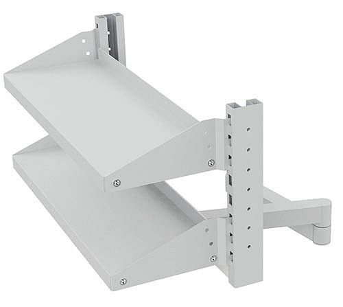 Bedrunka+Hirth Schwenkarm mit Schwenkrahmen und 2 neigbaren Fachböden, Maße in mm (BxTxH): 680 x 287 x 400, 07.98.03