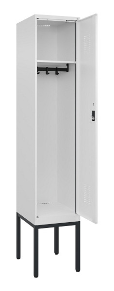 C+P Spind Evolo PLUS, Gestell, 1 Abteile, 2120x400x500mm, 9016/9016, Verschluss Zylinderschloss, Ablageböden 1, 0490307-12 S10047