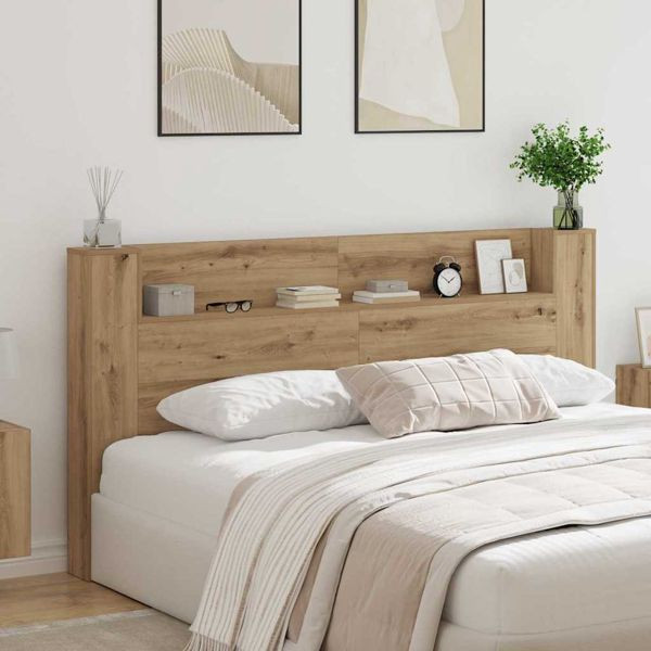 vidaXL Kopfteil Artisan-Eiche 200 x 15 x 103,5 cm Holzwerkstoff, 886266