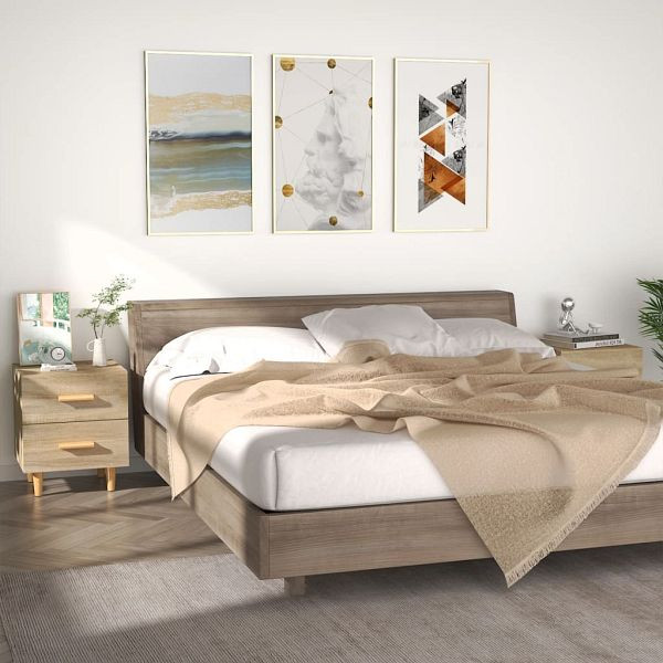 vidaXL Nachttische 2 Stück Sonoma-Eiche 40x35x47,5 cm, 811977