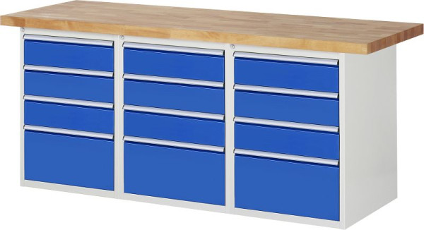 RAU Werkbank Serie 7000 - Modell 7510-4, B2000 x T700 x H890 mm, Systemunterbau B2000 x T650 x H850 mm, 03-7510A4-207B4M.11