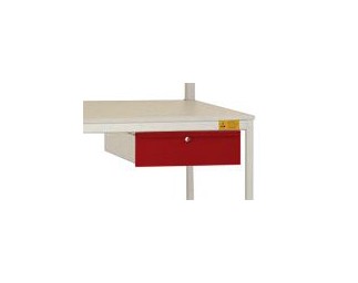 Manuflex ESD-Einzelschubfach in Rubinrot RAL 3003, mit Schloss, BxTxH = 425 x 550 x 135 mm, LD4123.3003