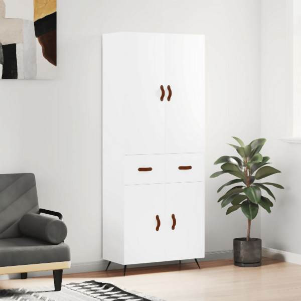 vidaXL Highboard Weiß 69,5x34x180 cm Holzwerkstoff, 3198121