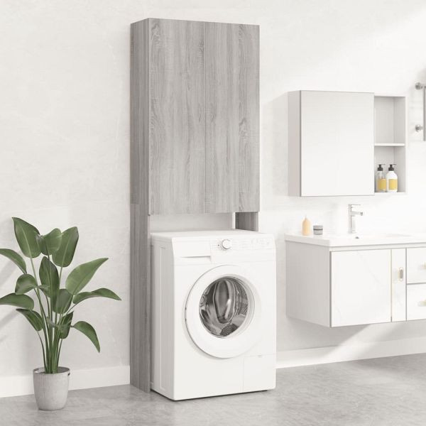 vidaXL Waschmaschinenschrank Grau Sonoma 64x25,5x190 cm, 813192