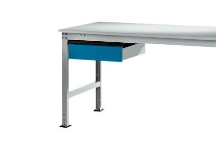 Manuflex ESD-Einzelschubfach in Brillantblau RAL 5007, mit Schloss, BxTxH= 425 x 550 x 135 mm, LZ4173.5007