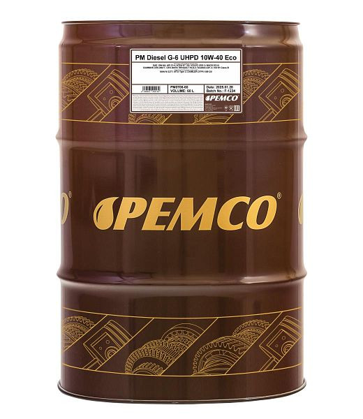 PEMCO Mehrbereichsöl 706 Diesel G-6 UHPD 10W-40 Eco, VE: 60 l, PM0706-60