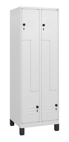 C+P Z-Spind Classic PLUS, Füße, 4 Abteile, 1800x600x500mm, 9016/9016, Drehriegel, 0800137-204 S10014