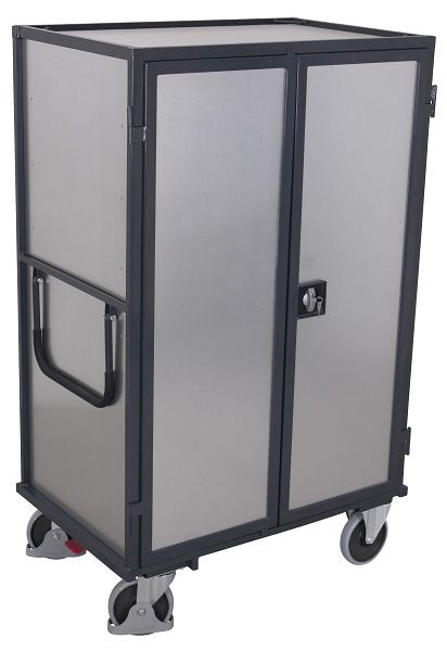 VARIOfit ESD Etagenwagen fest verschweißt, Außenmaße: 1.315 x 830 x 1.810 mm, Ladefläche: 1.200 x 760 mm, mit Türen, sw-800.868