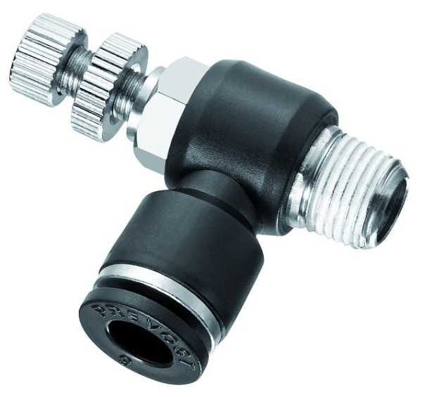 Prevost Ventil-Durchflussrichtungsregler mit konischem Außengewinde für 2 Durchflussrichtungen - RPM BR, AG BSPT=R 1/8, für Außen-Ø=4 mm, RPM BR0400