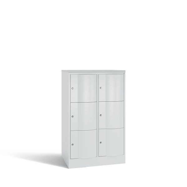 C+P XL-Schließfachschrank Resisto, 6 Fächer, H1255B772T640 mm, Grau/DBS Hellgrau, 8573-273 S10016