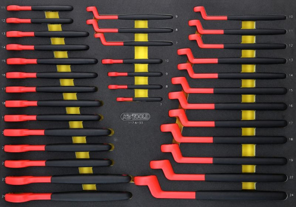 KS Tools Isolierte Schlüssel-Satz in Schaumstoffeinlage, 33-teilig, 117.6133