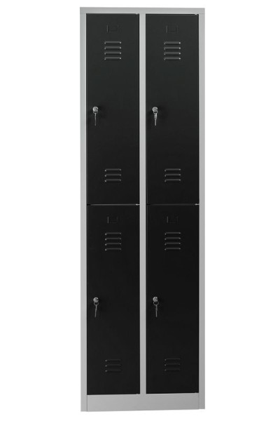 Gürkan Garderobenschrank, 50 x 60 x 195 cm, Lichtgrau, Anthrazit, EU Zylinderschloss, WRC.4(2.2).19560, 112125