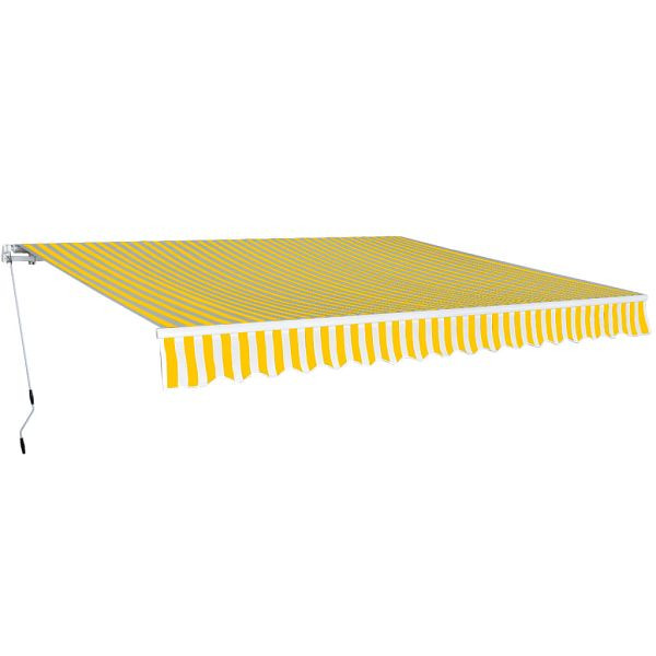 vidaXL Gelenkarmmarkise 400 cm Gelb/Weiß, 275574, 8718475723967