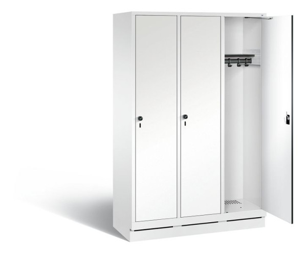 C+P Garderobenschrank Evolo, H1800xB1200xT500mm, Farbe: Verkehrsweiß / Dekor Weiß, 48020-32 S10781