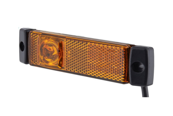 HELLA Seitenmarkierungsleuchte, LED, 24V, Anbau, gelb, LED-Lichtfarbe: gelb, 1500mm, offene Kabelenden, 2-polig, rechts/links, 32 mm, 2PS 008 645-001