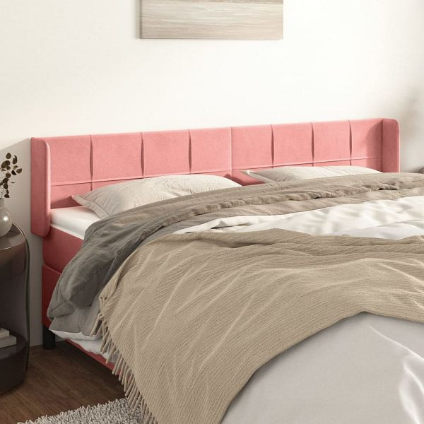 vidaXL Kopfteil mit Ohren Rosa 203x16x78/88 cm Samt, 3118839
