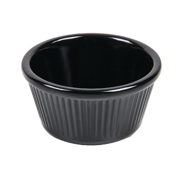 Olympia Kristallon gerillte Auflaufförmchen schwarz 2,8cl, VE: 12 Stück, DM162