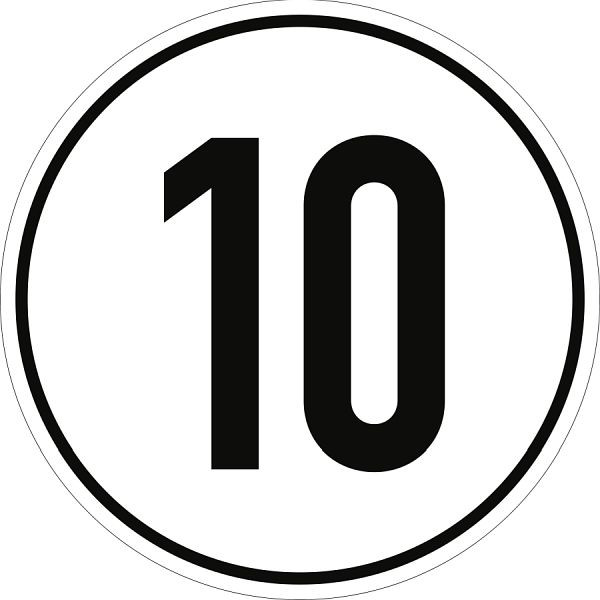 Moedel Geschwindigkeitsschild, 10 km/h, Aluminium, Ø 200 mm, 54261