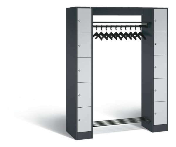 C+P Garderobe Serie 8070, H1950xB1430xT480 mm, Anthrazit/Grau, 80710-00 S10414
