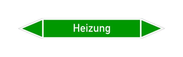 Schilder Klar Rohrleitungskennzeichen Heizung, 100x15 mm Folie selbstklebend, 101432/60