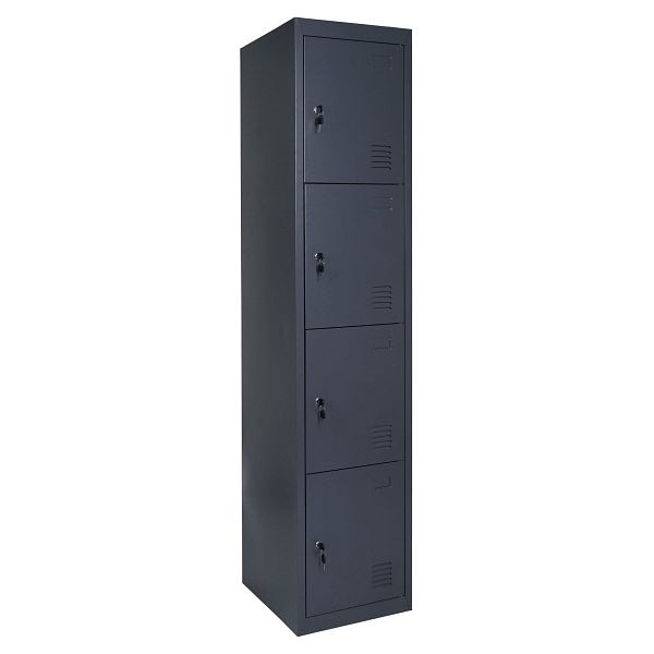 Mendler Schließfach Boston T163, Schließfachschrank Wertfachschrank Spind, Metall 180x38x45cm, anthrazit, 82926