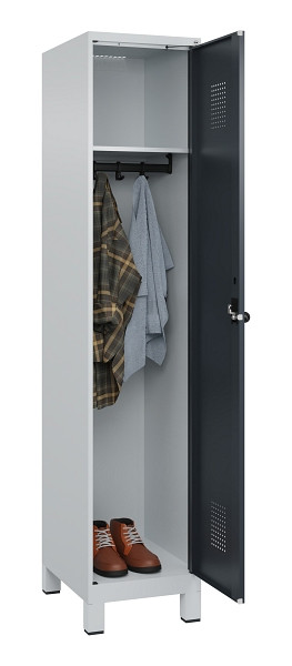 C+P Spind Evolo PLUS, mit Füßen, 1 Abteil, 1950x400x500mm, 7035/7016, Verschluss Drehriegel, Ablageböden 1, 049010-12 S10012