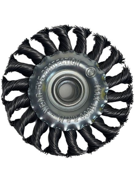 VaGo-Tools Scheibenbürsten Zopfbürsten 150mm Bürsten gezopft Drahtbürsten, VE: 6 Stück, 09-032x6_xv