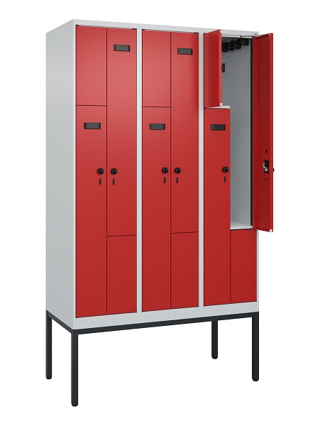 C+P Z-Spind Evolo PLUS, Gestell, 6 Fächer, 2120x1200x500mm, 7035/3000, Drehriegel, 0490337-326 S10007