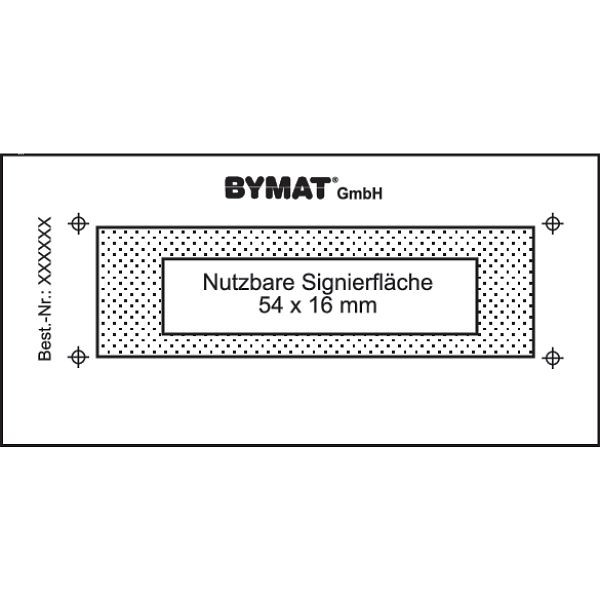 Schweißkraft Langzeitschablone 1/2 DIN A8, Nutzfläche 54 x 16 mm, Kunststoffrahmen, 1231012SB