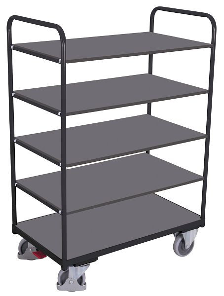 VARIOfit Etagenwagen hoch, Außenmaße: 910 x 500 x 1.530 mm, RAL 7016 anthrazitgrau, Ladehöhe: 255 / 535 / 810 / 1.080 / 1.355 mm, sw-500.212/AG