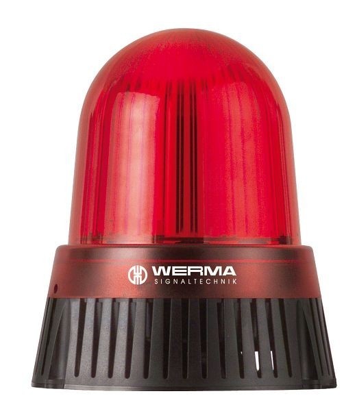 WERMA LED-Sirene Bodenmontage 32 Töne 24VAC/DC drei Leuchtbilder fernansteuerbar RD- rot, 431.100.75