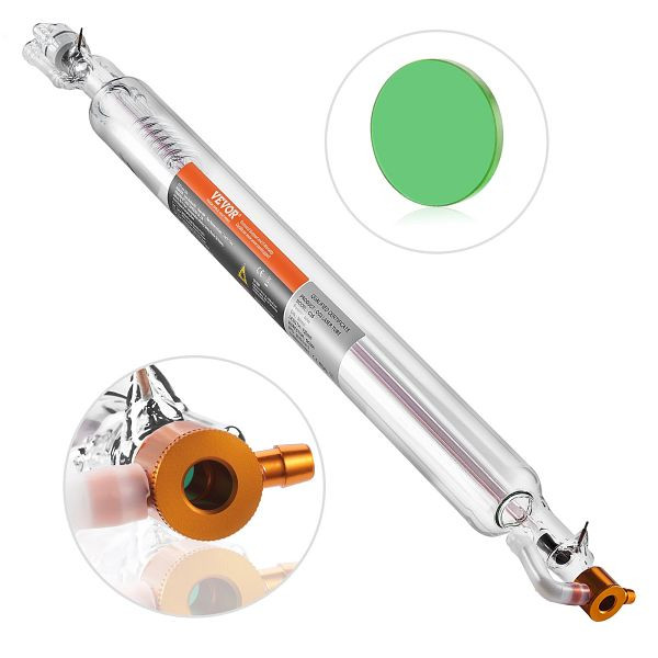 VEVOR CO2 Laser Tube CO2 Laserröhre 40 W, 720 mm Länge CO2 für Laserschneiden Lasermarkieren Lasergravieren und Acrylschneiden, CO2JGG40W000T6RH6V9