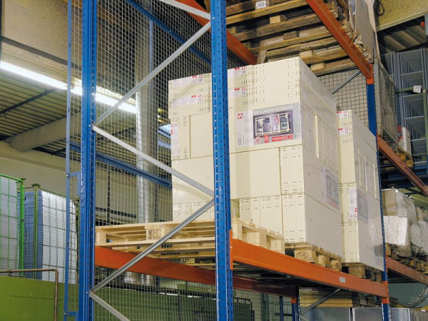 Schulte Palettenregal-Drahtgitter-Rückwand für S625-A18, S635-B20 und S645-B25, 1000 x 950 mm (H x B), blau/verzinkt, 50 x 50 mm Maschenweite, 16078-100