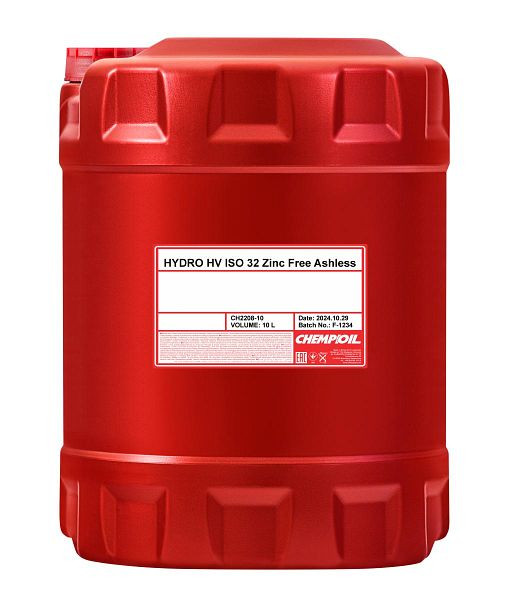 CHEMPIOIL Hydrauliköl 2208 Hydro HV ISO 32 Zinkfrei, VE: 10 l, CH2208-10