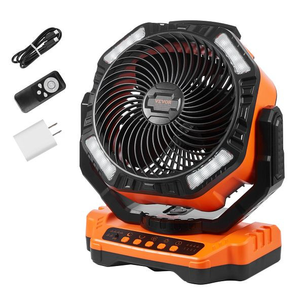 VEVOR Standventilator 334 x 173 x 370 mm 362 CMF Ventilator mit 4 Geschwindigkeitsstufen Akku Ventilator 40000 mAh, CDFS13YCTSF0R6P1WV9