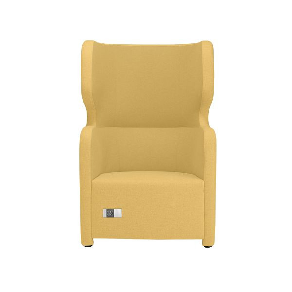 Bisley Sessel Vivo, Einsitzer, Hohe Rückenlehne, 2 Steckdosen und 2 USB Anschlüsse, NE0053 gelb, VIVH1P.NE0053