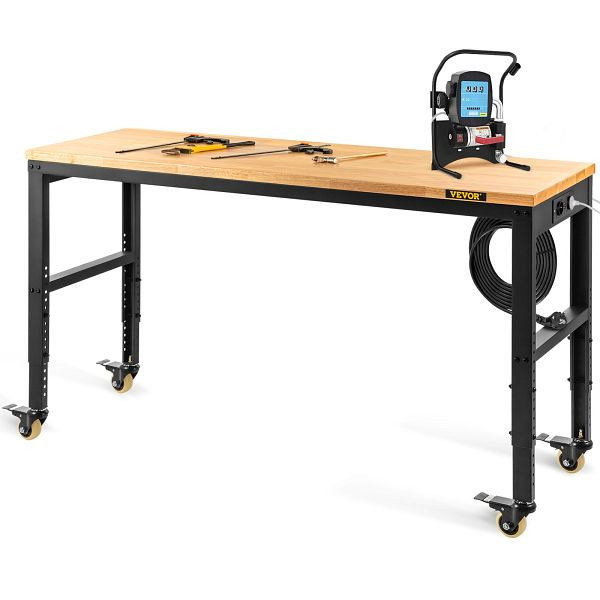 VEVOR Höhenverstellbare Werkbank 122 x 51 x 79 - 104 cm Spanntisch, 720 kg Gewichtskapazität Arbeitstisch, SMKDJGZTDLZOCPPQ6V2